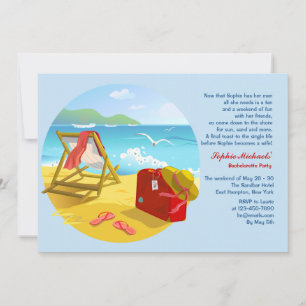 Plage Bachelorette Fête Invitation