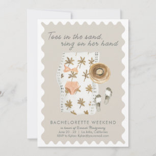 Plage Bachelorette Fête Timeline Invitation
