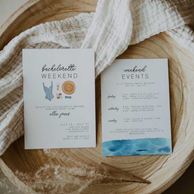 Plage Bachelorette Invitation & Itinéraire (Créateur téléchargé)