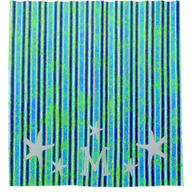 Plage Batik Stripes et Starfish Douche rideau (Devant)