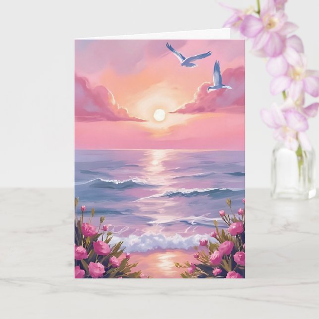 Plage Blush | Carte Côtière de Coucher de Soleil s (Orchidée)