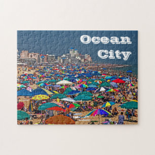 Plage bondée à Ocean City Jigsaw Puzzle
