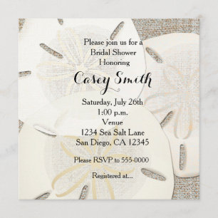 Plage Burlap Sable Dollar Invitation de la nuptial