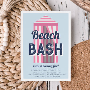 Plage Cabana Anniversaire Fête Invitation