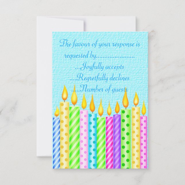 PLAGE CANDLE CARTE RSVP AQUA (Devant)
