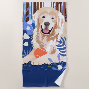 Plage CE BEAUCOUP EST VRAI Golden Retriever serviette de