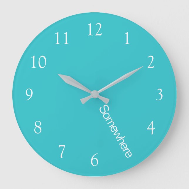 Plage Cinq Heures Un Peu Turquoise Grande Horloge (Recto)