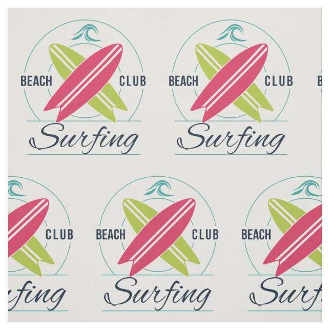 Plage Club Surfing tissu personnalisé (Échantillon)