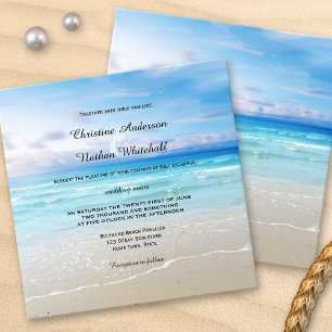Plage colorée ou Destination Mariage Invitation
