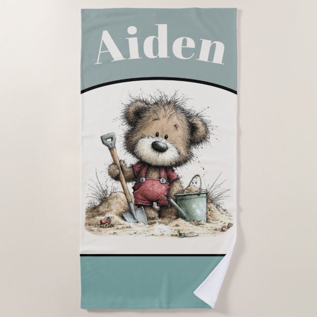 Plage Conception de serviette de Teddy Bear pour les enf (Devant)