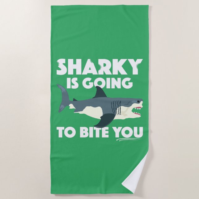 Plage Conception Sharky Va Te Mordre - Serviette de plag (Devant)