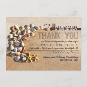 plage coquillages mariage merci cartes