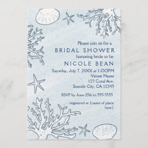 Plage Coral Reef Sea Shell & Starfish Invitations