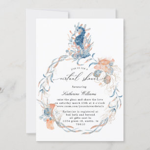 plage côtière baby shower virtuel Invitation