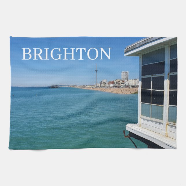 Plage de Brighton depuis la serviette de thé de l' (Horizontal)