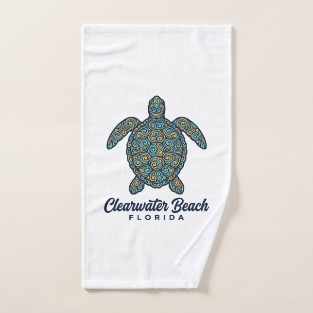 Plage de Clearwater Floride Tortue de mer Vector D (Serviette à main)