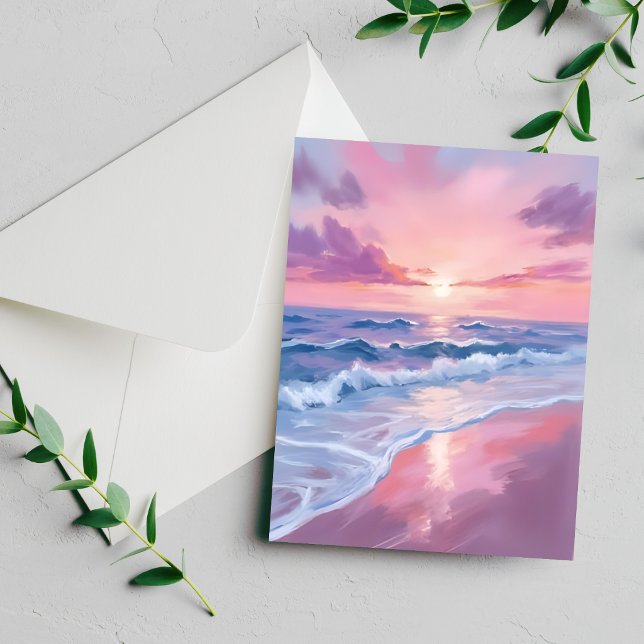 Plage de Cotton Candy Rose Carte de Peinture des V (Créateur téléchargé)