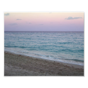 Plage de coucher de soleil rose pittoresque Photo
