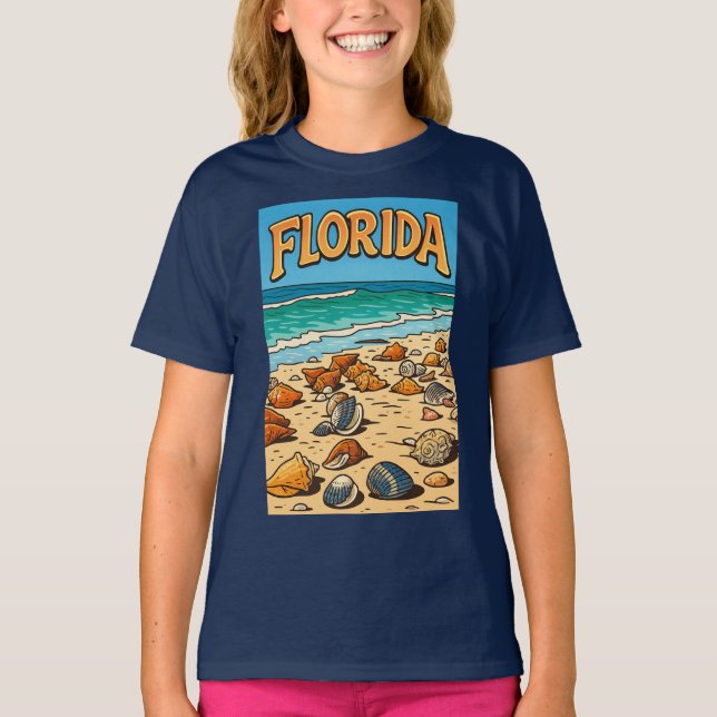 "Plage de Floride" T-shirt pour enfants (Devant)