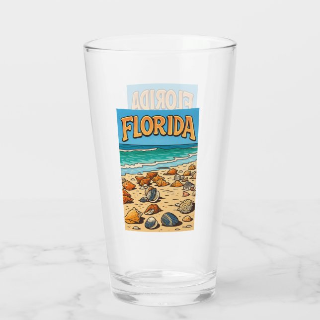 "Plage de Floride"  verre avant et arrière (Dos)