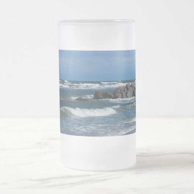 Plage de folie Atlantique Gelée bière Mug (Centre)