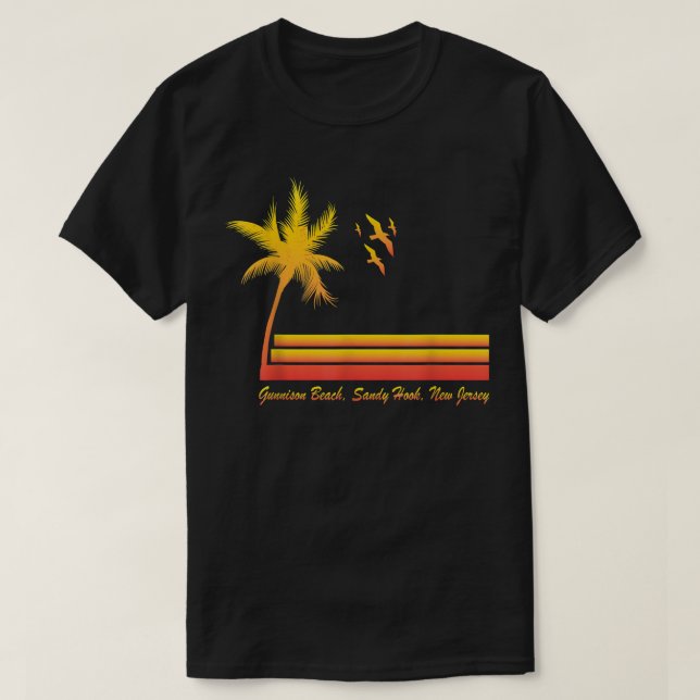 Plage de Gunnison, Sandy Hook, Tshirt New Jersey  (Design devant)