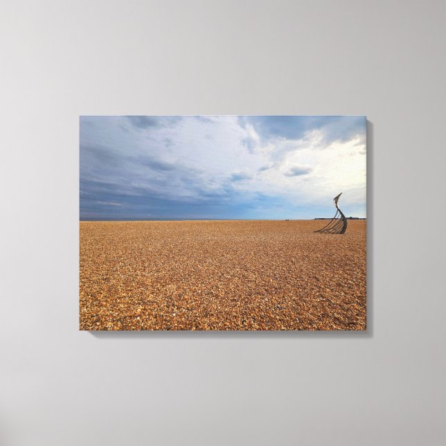 Plage de Hastings vue panoramique toile imprimé (Recto)