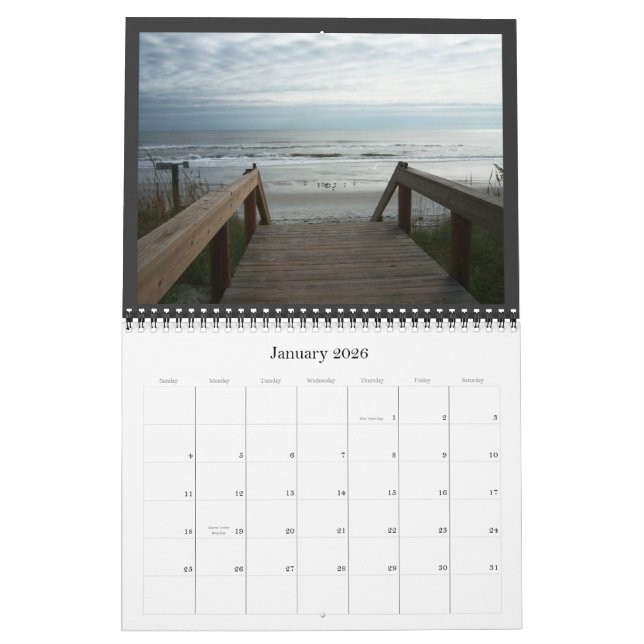 Plage de Jacksonville, la Floride - calendrier (Jan 2026)