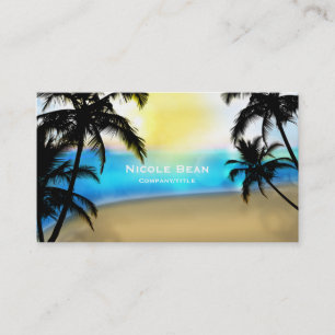 Plage de jour & Palm Trees Carte de visite tropica