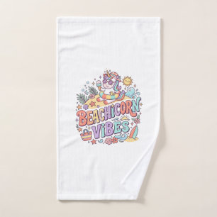 Plage de licorne Vibes Fantaisiste Fond Blanc