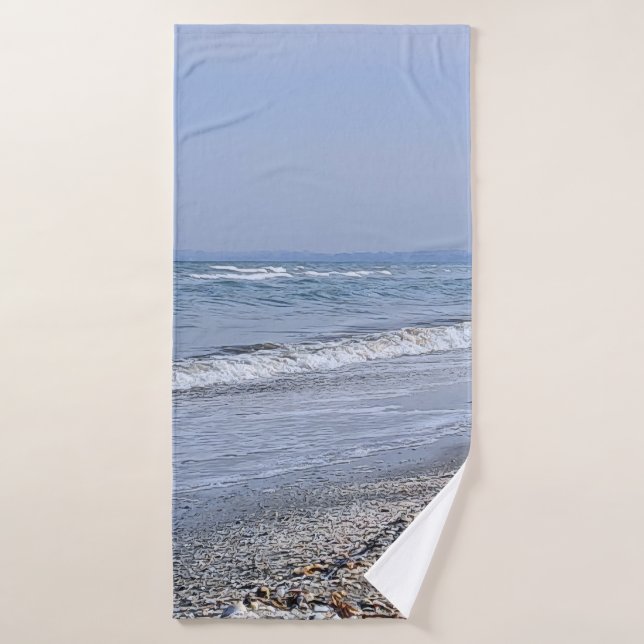 Plage de Mamaia - mer Noire – Constanta Roumanie I (Serviette de bain)