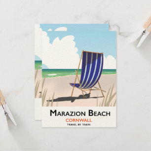 Plage de Marazion Cornwall affiche de voyage de pl