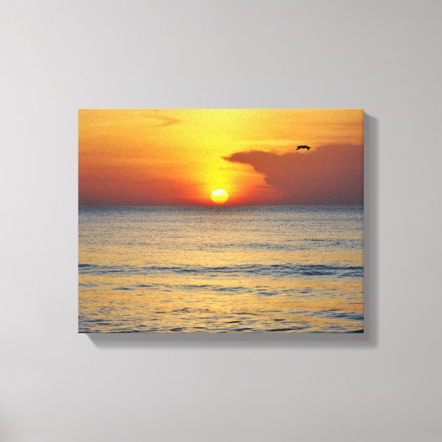 Plage de Melbourne Sunrise Toile Enveloppée (Recto)