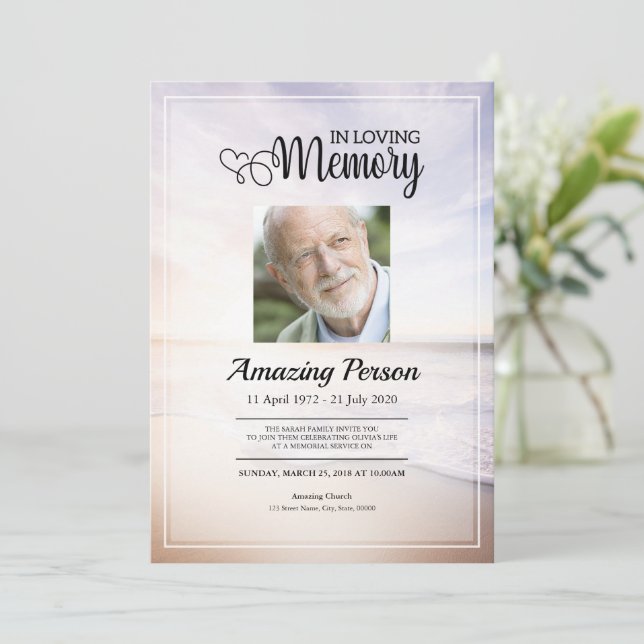 Plage de mer Ordre funéraire du service Invitation (Debout devant)