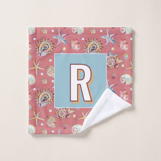 Plage de Motif Seashell & Starfish sur mesure (Gant de toilette)