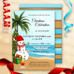 Plage de Noël colorée Fête Invitation<br><div class="desc">Une invitation festive pour une fête de Noël à la plage. Beau pour un Noël dans un climat tropical ou pour un Noël en juillet. Idéal aussi bien pour les familles que pour les excursions en entreprise.</div>