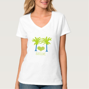 Plage de palmier bleu citron T-SHIRT de mariage