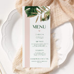 Plage de palmier rose rayé tropical mariage carte<br><div class="desc">Palm de plage rose rayé tropical mariage carte menu Produits correspondants disponibles. Vérifiez la collection.</div>