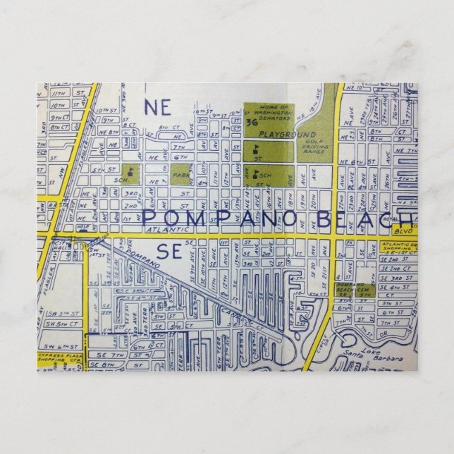 Plage de Pompano, carte de cru de FL (Devant)