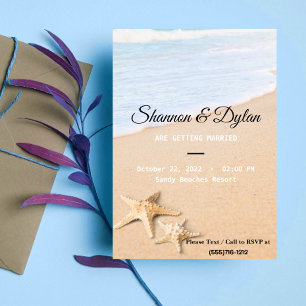 Plage de sable minimaliste Faire-part de mariage d