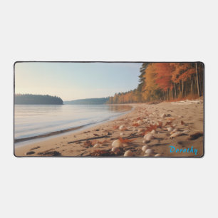 Plage de sable personnalisée avec Arbres Desk Mat