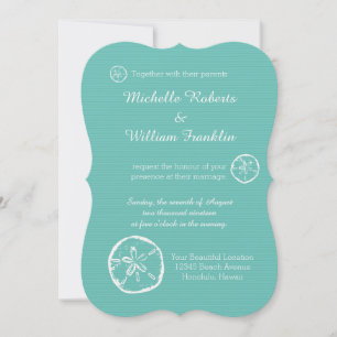 Plage de sable Turquoise dollar invitations de mar
