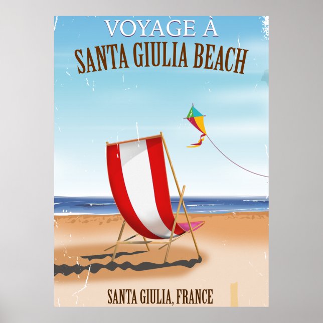 Plage de Santa Giulia Affiche de voyage française  (Devant)