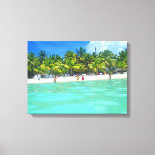 PLAGE DE SAONA SUR TOILE 20 "x 16"