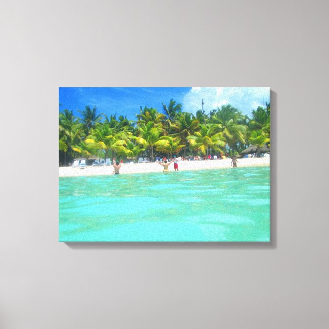 PLAGE DE SAONA SUR TOILE     20 "x 16" (Recto)