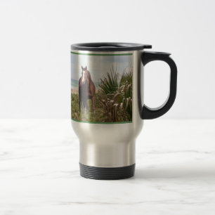 Plage de tasse de voyage de cheval