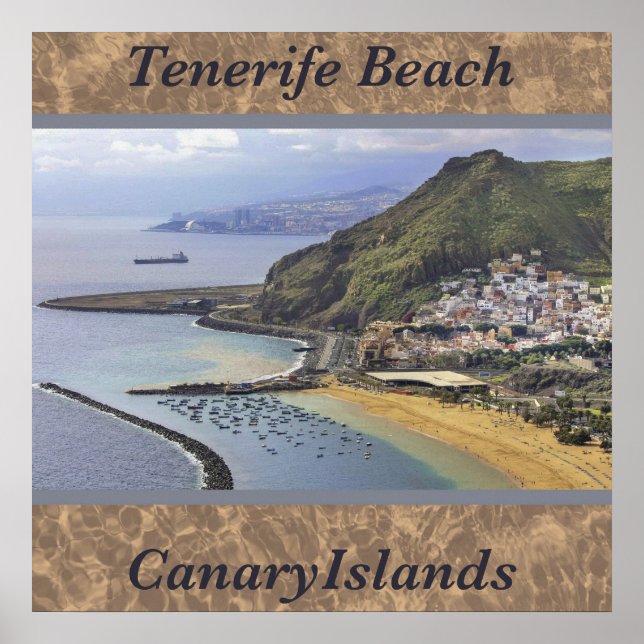 Plage de Tenerife, Îles Canaries, Espagne Poster p (Devant)