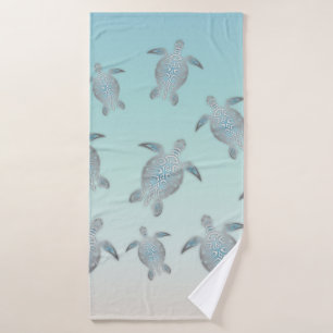 Plage de Tortues Argent Style côte Turquoise