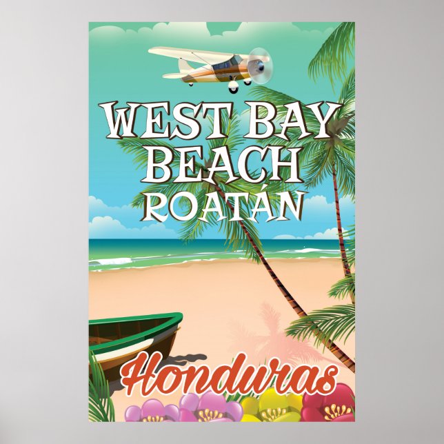 Plage de West Bay, Roatán Honduras affiche de voya (Devant)