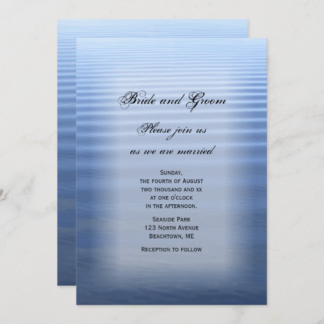 Plage d'eau ondulée Invitation de mariage (Devant / Derrière)